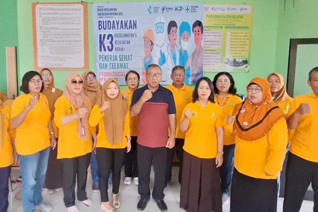 GEBYAR BULAN K3,  PUSKESMAS KLATEN SELATAN ADAKAN POSBINDU KARYAWAN