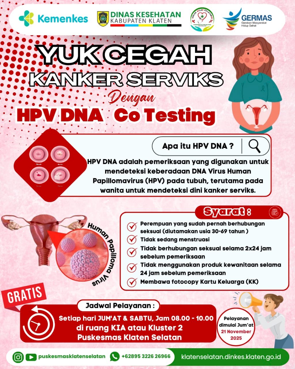 Yuk Cegah Kanker Serviks Dengan HPV DNA Co Testing di Puskesmas Klaten Selatan